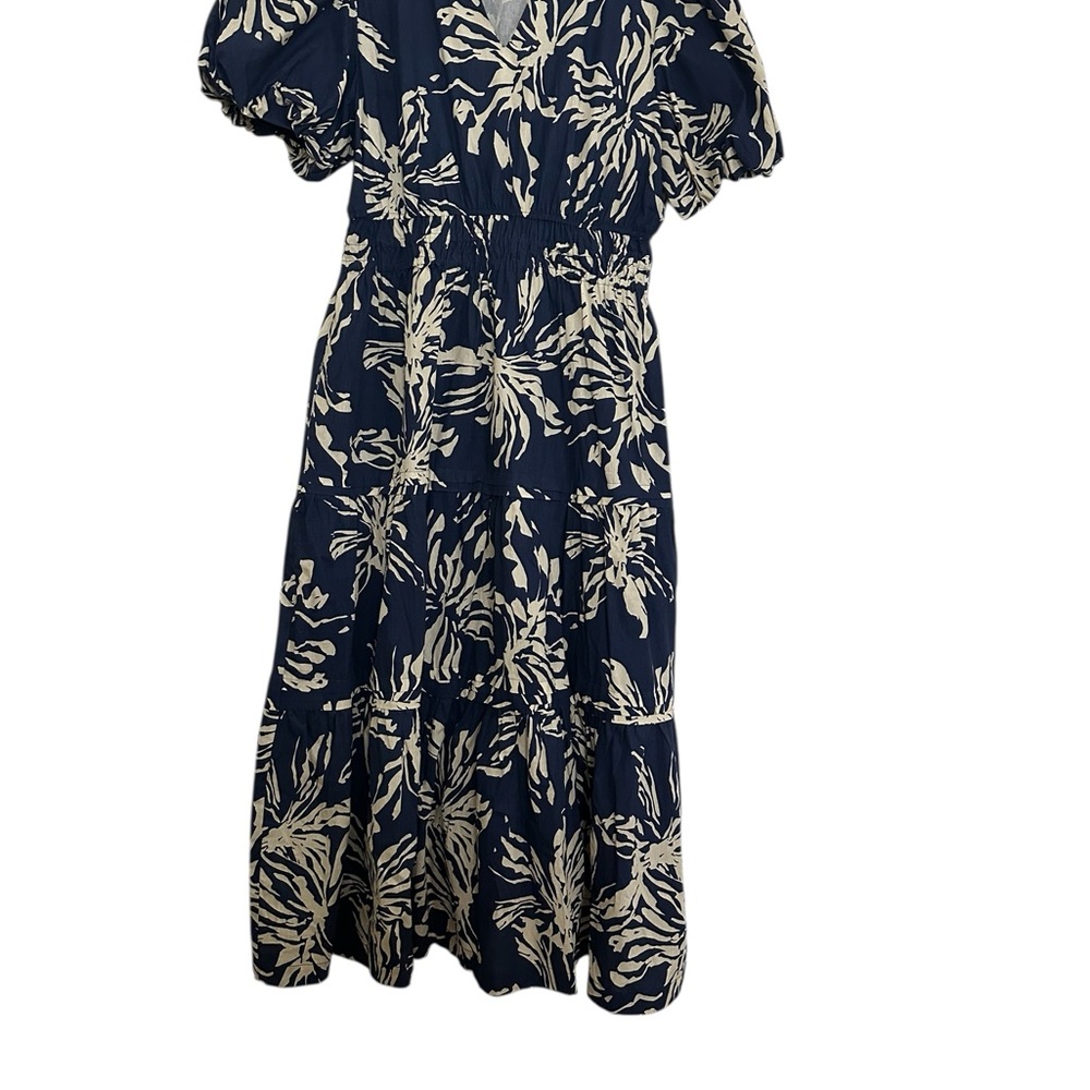 Navy and Cream Floral Women's Dress